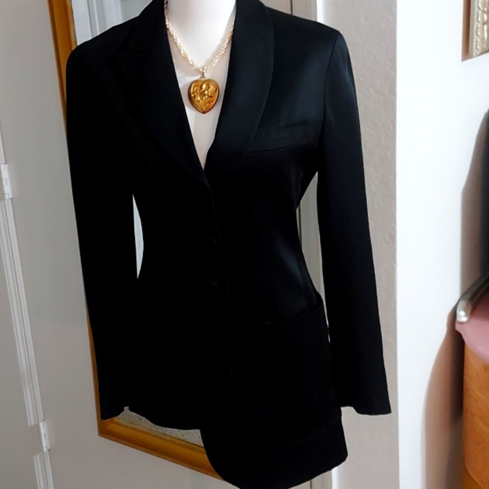 MOSCHINO Cheap and Chic Made in Italy black asymmetrical blazer/jacket size 6